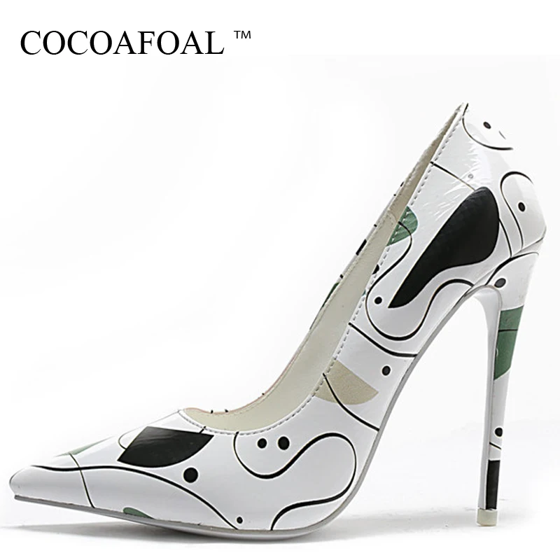 

COCOAFOAL Women's High Heels Shoes Sexy Woman Bridal Heel Shoes Plus Size Pointed Toe White Wedding Pumps Party Stiletto 12 CM