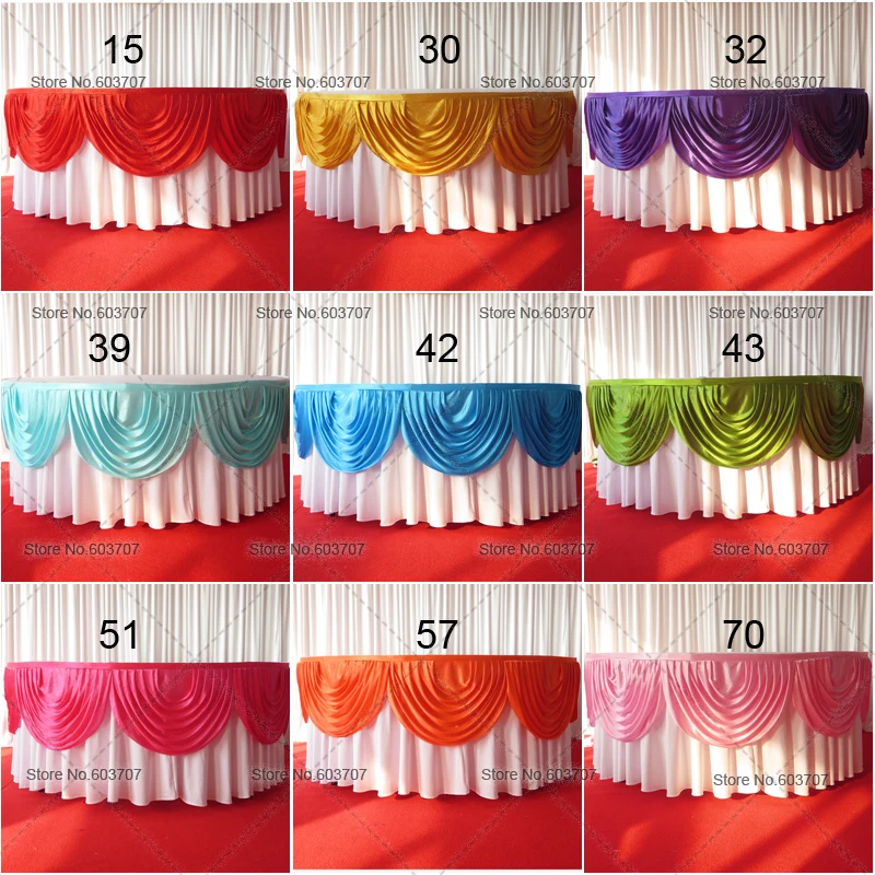 ALL Size Colorful Customized Shine Ice Silk Table Skirt Table Skirting