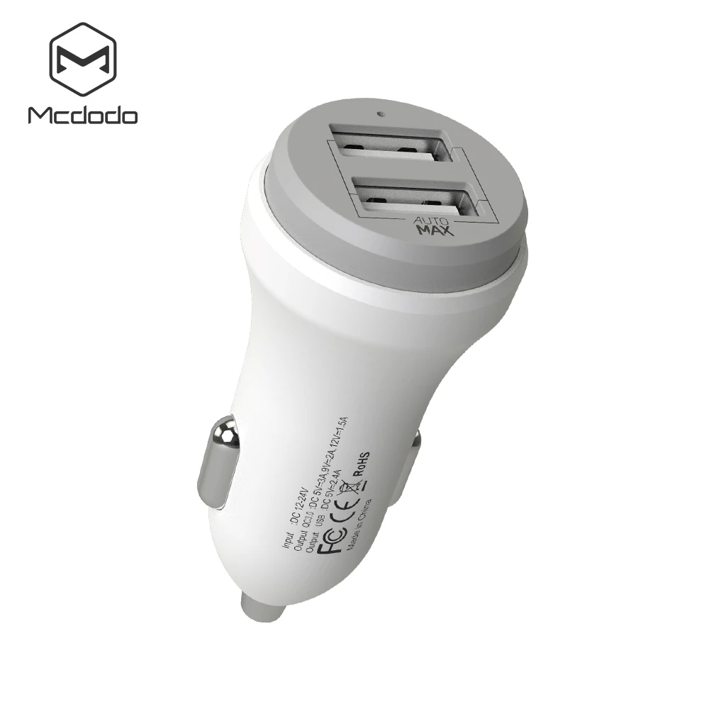 MCDODO автомобильное USB зарядное устройство Quick QC 3,0 зарядное устройство для мобильного телефона 2 порта USB быстрое автомобильное зарядное устройство для samsung iPhone Xiaomi зарядное устройство для планшета