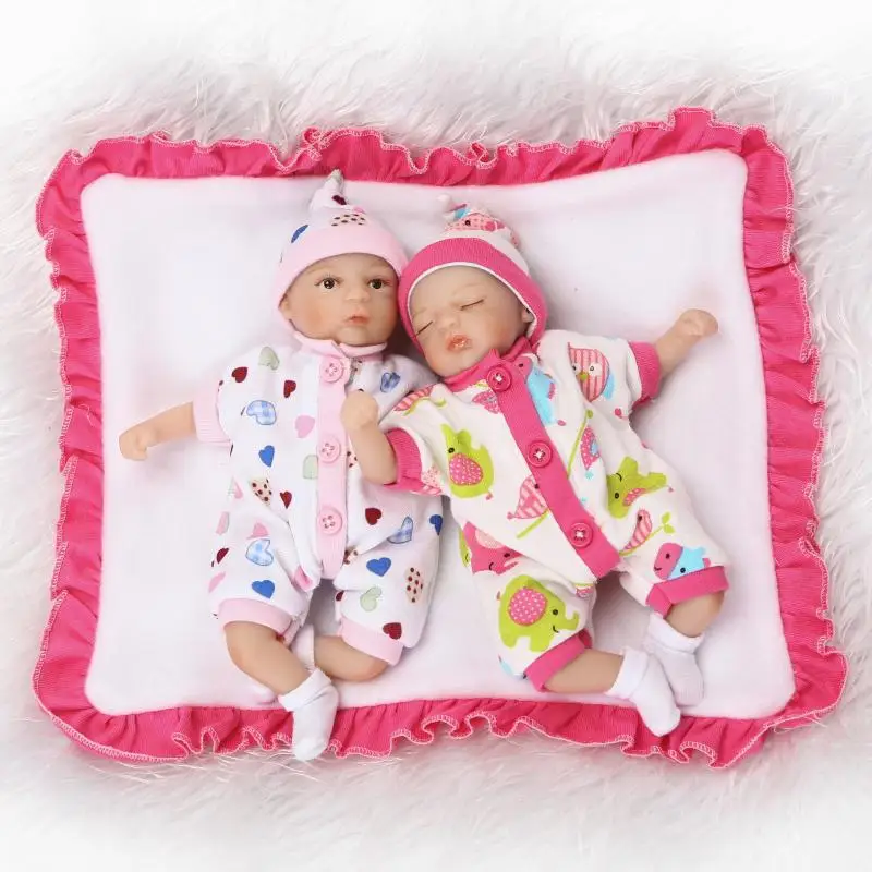 2 шт./компл. миниатюрные куклы Reborn мягкие силиконовые reborn baby twins для мальчиков и