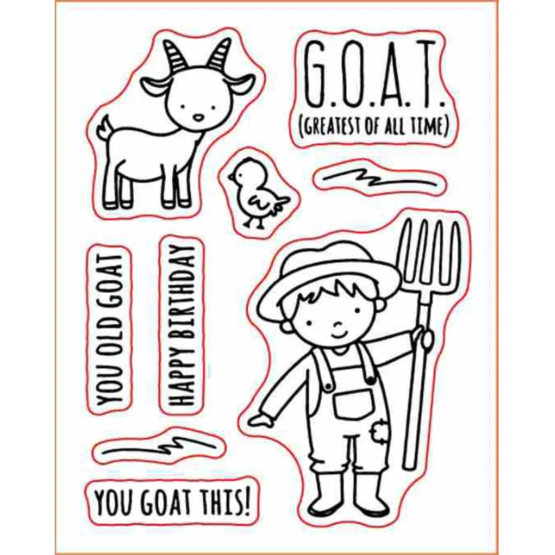 Прозрачные силиконовые штампы You Goat This Boy для рукоделия скрапбукинга