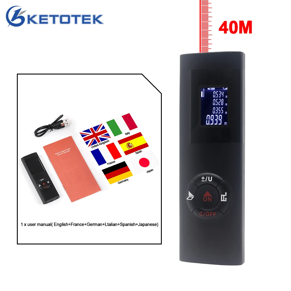 

40m Laser Rangefinder Handheld Digital Laser Distance Meter Laser Tape RangeFinder Diastimeter Metro Distance Measure Tool