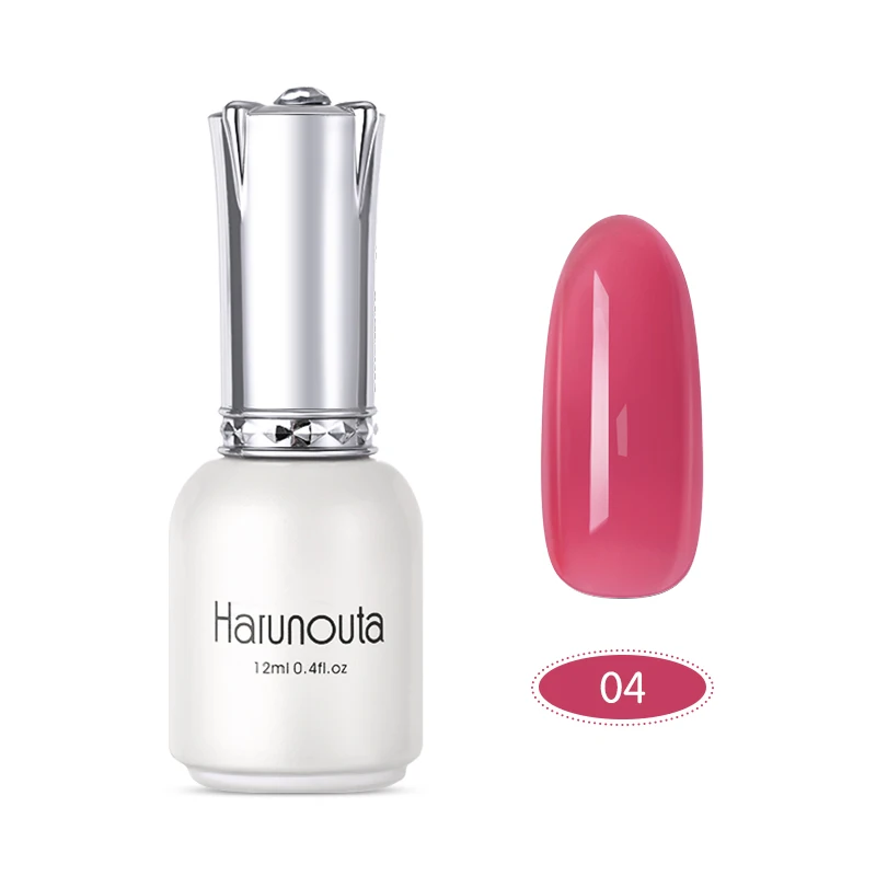 Harunouta 12 мл желе розовый фиолетовый Гель-лак полупрозрачная личная гигиена дизайн ногтей УФ гель маникюрный лак гель - Цвет: 04
