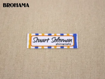 

98 custom labels, custom clothing labels, name tags, text boxes, white organic cotton, iron (TB038)