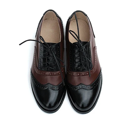 Новинка; 31 стиль; zapatos hombre; женские туфли-оксфорды; повседневная обувь с перфорацией типа «броги» в винтажном стиле со шнуровкой; американский стиль 10,5 - Цвет: black red brown