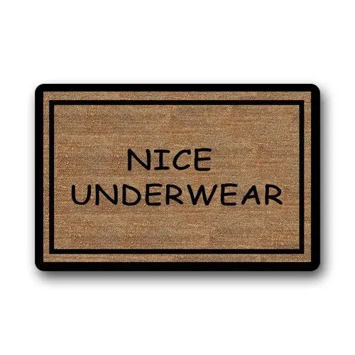

Funny Doormats Nice Underwear Custom Rectangle Entryways Non Slip Indoor/Outdoor Doormat Floor Mat(23.6*16.7)