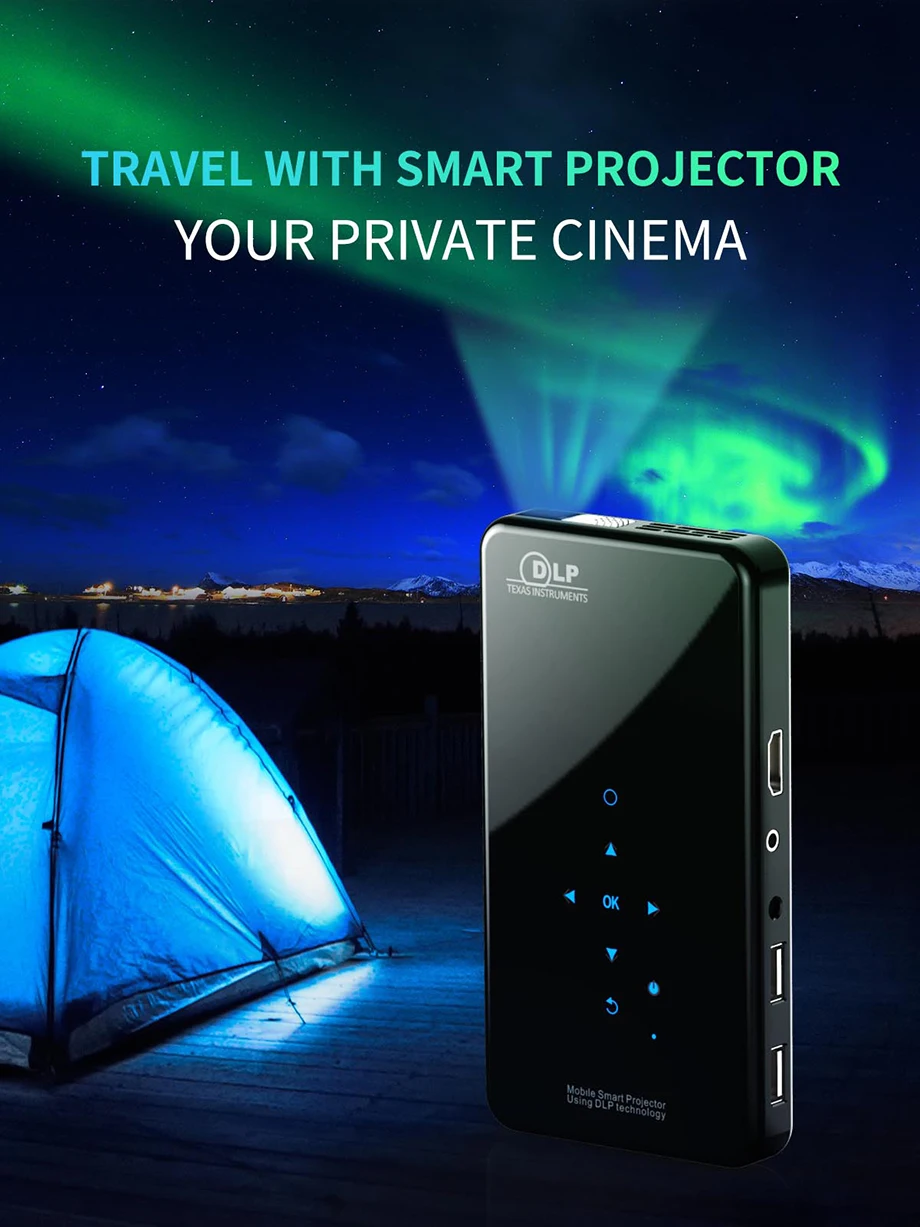 SmartIdea X2 HD Handheld DLP Projector Android 7.1 Wifi bluetooth 4.1 Pico Pocket Proyector HD Portable Beamer Miracast Airplay