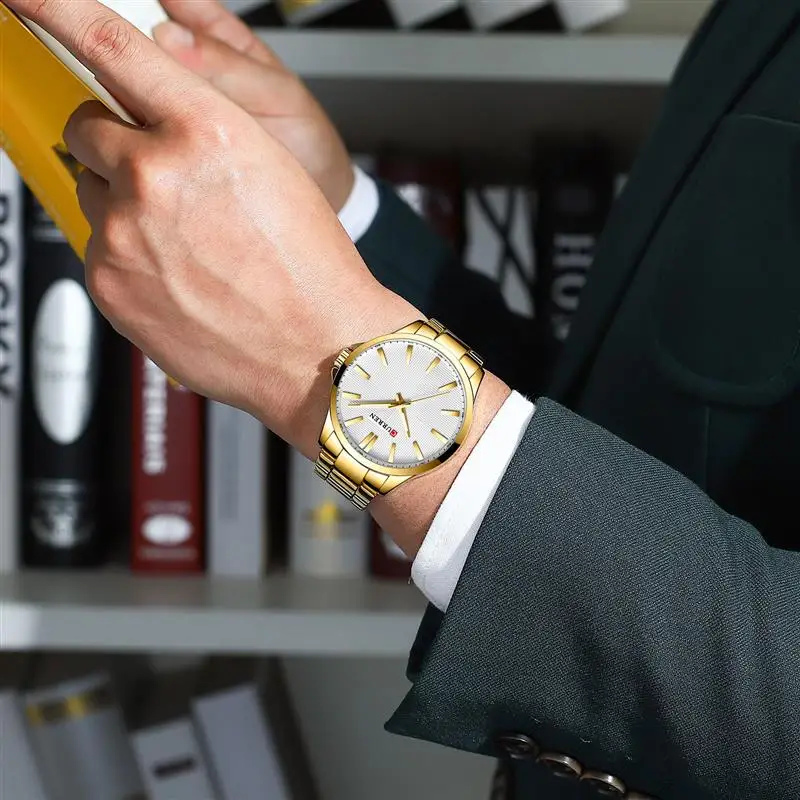 CURREN Лидирующий бренд Мужские кварцевые часы мужские полностью стальные часы мужские повседневные спортивные часы мужские модные наручные часы Relogio Masculino