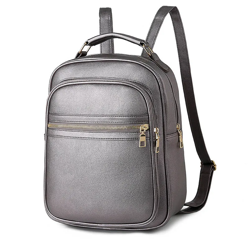 Винтажные женские рюкзаки для путешествий, женский модный рюкзак, Студенческая школьная сумка, рюкзак, кожаная элегантная сумка на плечо XA426H - Цвет: Silver