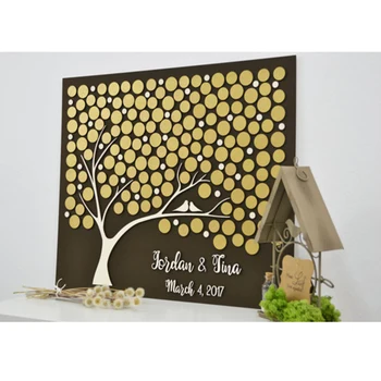 

Wedding Guest Book Alternative Tree Personalized 3D Guestbook,Custom Couple Name & Date Guestbook ,Unique Guestbook Wedding Sign