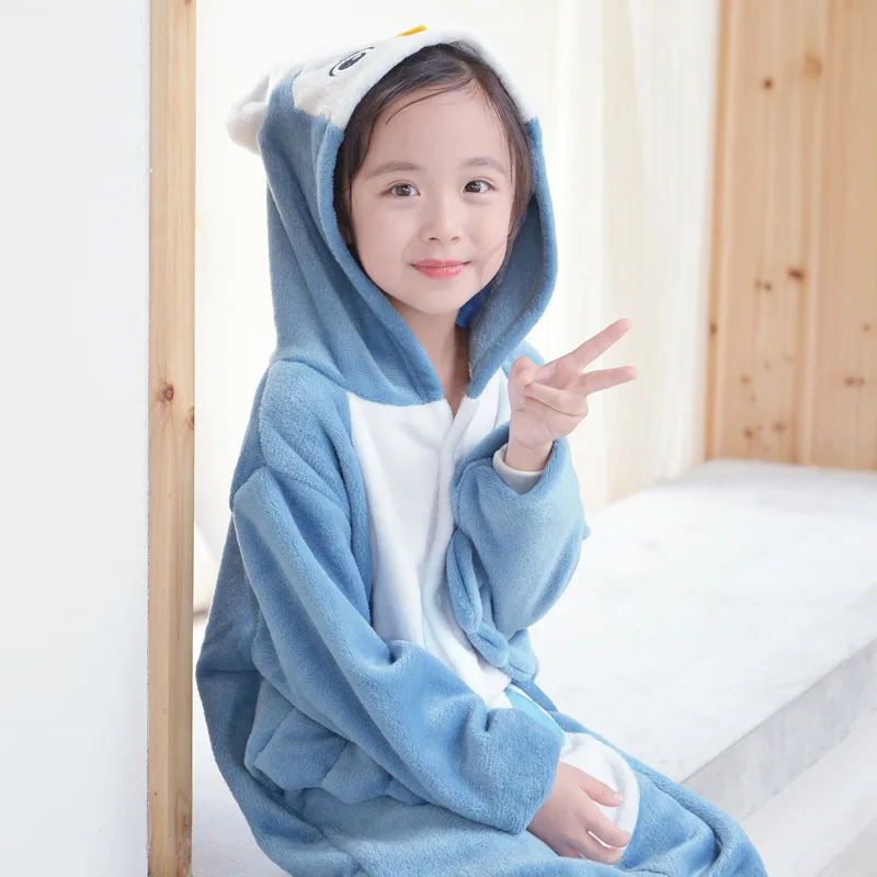 

Warm Kids Pajamas Animal Onsies Flannel Children's Sleepwear OWL Bird pajamas For Girls Boys Nightgown Cosplay