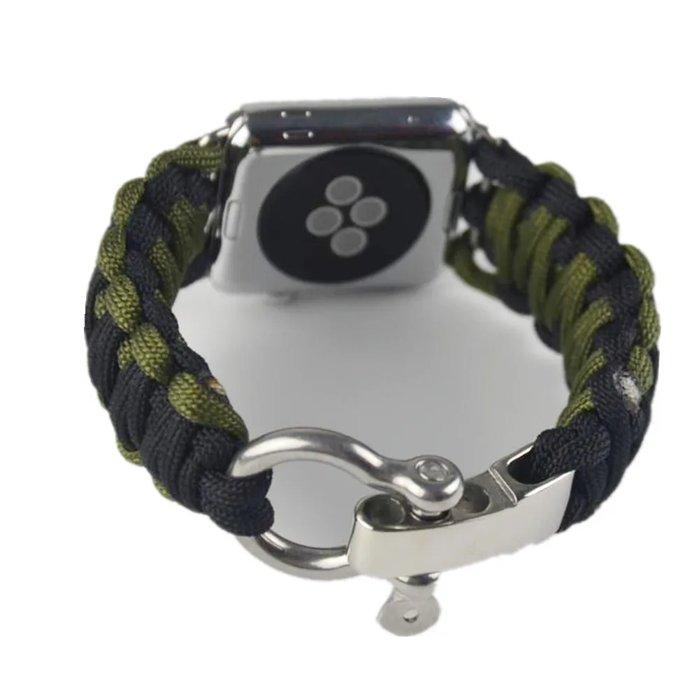 Для Apple Watch SE Band Series 6 5 4 3 2 нейлоновый ремешок на запястье 40 мм 44 38 42 веревка для
