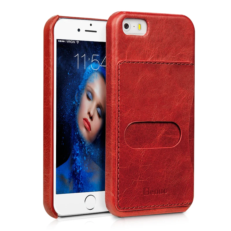 Benuo Genuine Leather Case For iPhone SE 5 5S Back Cover Vintage Series 1Card Slot Slim