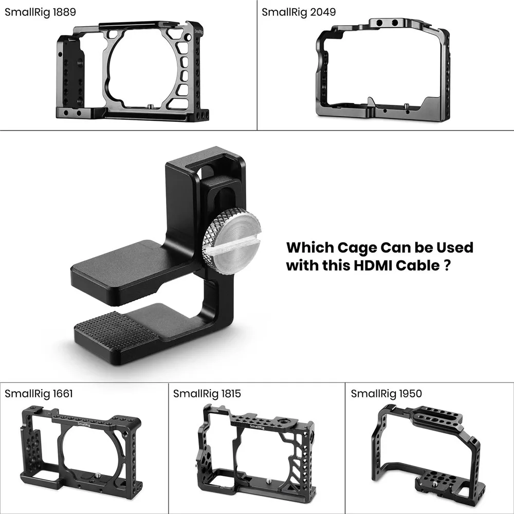 SmallRig HDMI Кабельный зажим для sony A6500/A6300/A6000/A7/A7R/A7S DSLR Камера клетка(1661/1889/1620/1633)-1822