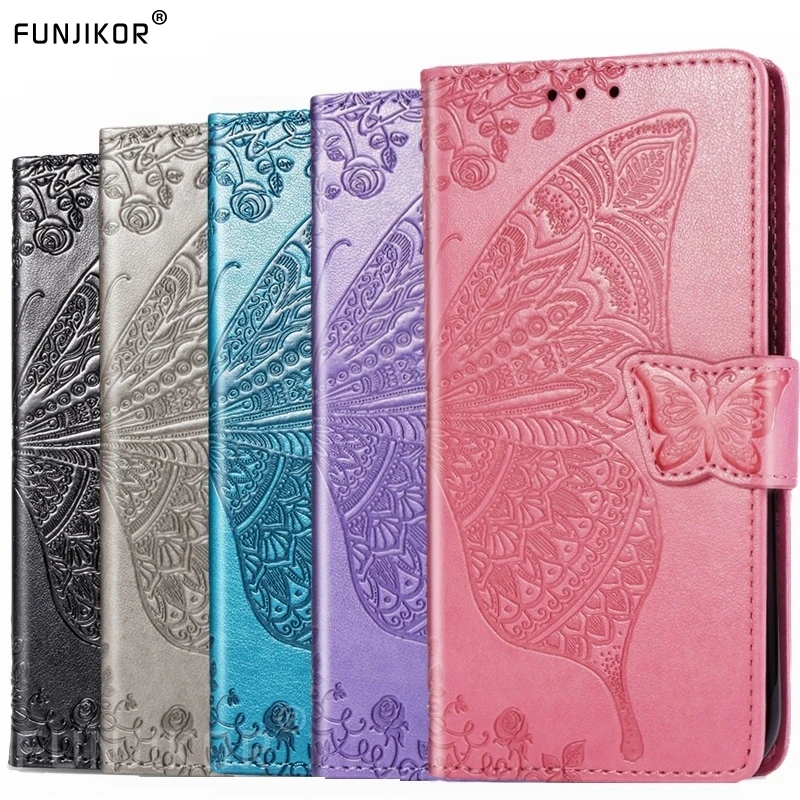 

3D Butterfly Embossed Leather Flip Case For Huawei Honor 10i HRY-LX1T 6.4" Phone Wallet Cover Huawei Honor 10I 6.4 inch Cases