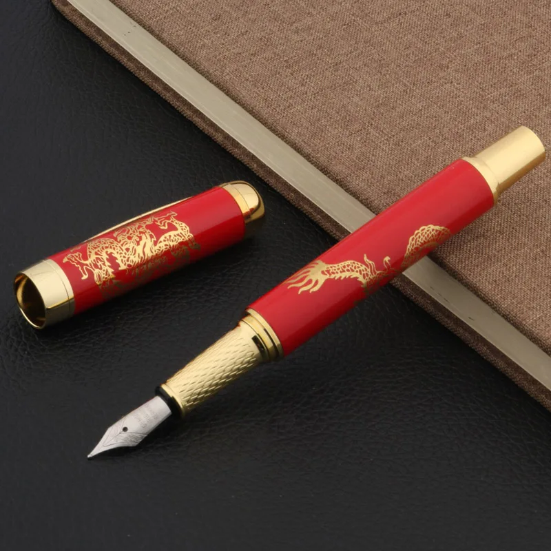 1 шт. керамическая синяя и белая фарфоровая китайская живопись Средний Перьевая ручка - Цвет: golden dragon