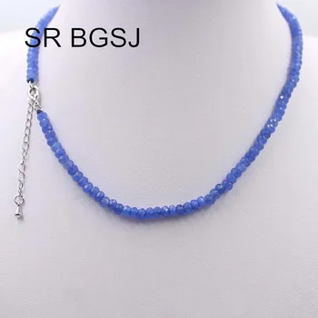 

Free Shipping 2x4mm Kinds of Gems Beads Fashion Women Stone Necklace 17.5inch