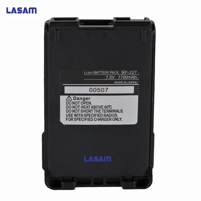 Lasam 7,2 V 1700 мА/ч, BP-227 литий-ионный аккумулятор для BMW icom IC-F50, f50v, IC-F51, IC-F51V, IC-F60, IC-60V, IC-F61, IC-F61V, ic-m87, ic-m88 радио