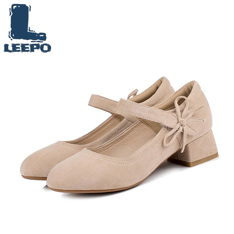 

LEEPO Mary Jane Shoes with Heels Pink Sweet Handmade Block Heels Fenty Beauty Plus Size Elegant Round Toe Single Ladies Shoes