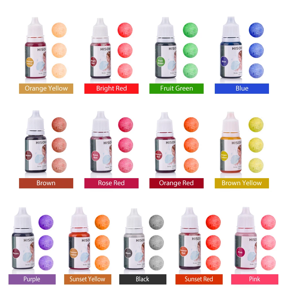 10ml 13 Colors Handmade Soap Coloring Pigments Base Color Liquid Dye
