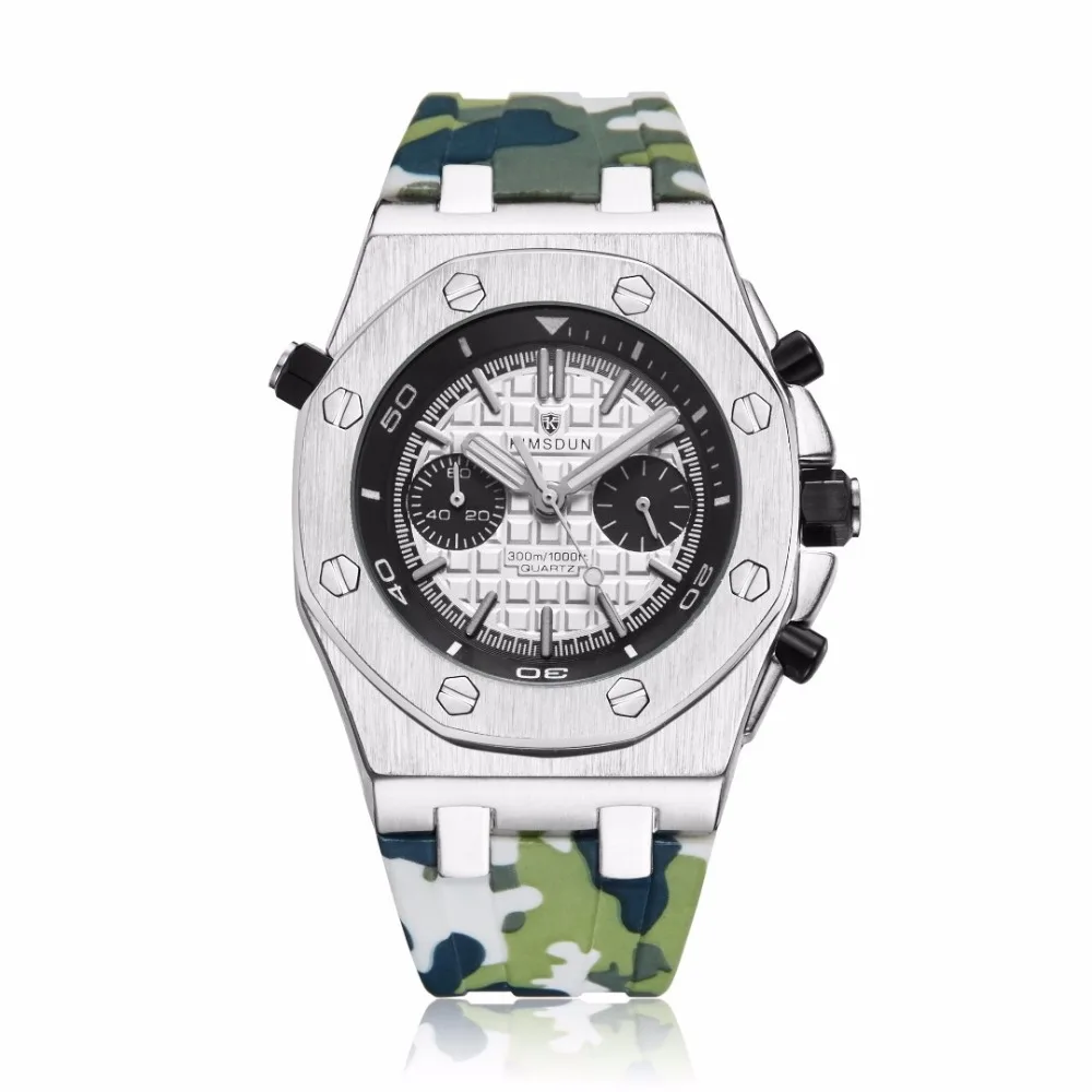 KIMSDUN мужские часы Топ люксовый бренд Мужские часы военные армейские мужские спортивные часы с резиновым ремешком Модные кварцевые мужские наручные часы