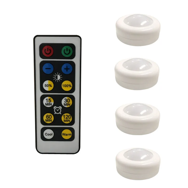 1Remote 4 Lamp Дистанционный беспроводной датчик касания с регулируемой яркостью светодиодный под кухонные шкафы Светодиодные шайбы для близкого гардероба домашний декор ночник - Цвет: 1Remote 4 Lamp