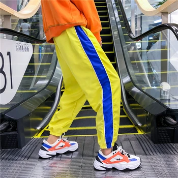 

2018 New Men's Personality Wild Polyester Temperament Fashion Loose Youth Solid Color Simple Elastic Band Casual Pants