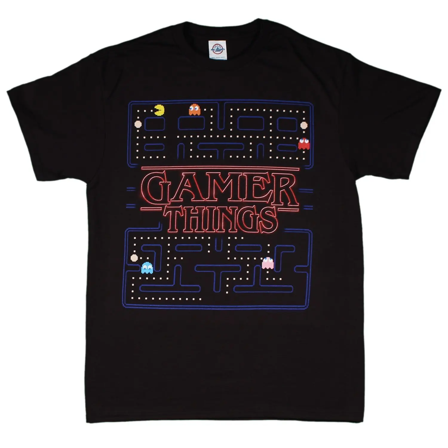 Pac-Man странные вещи пародия геймер футболка Смешные Прохладный моды печатные