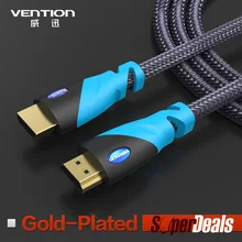 New 2014 Gold Plated Black Premium 3FT Round HDMI Cable 1M 3D 1.4V 1080p 4K For ps3 xbox appletv HDTV