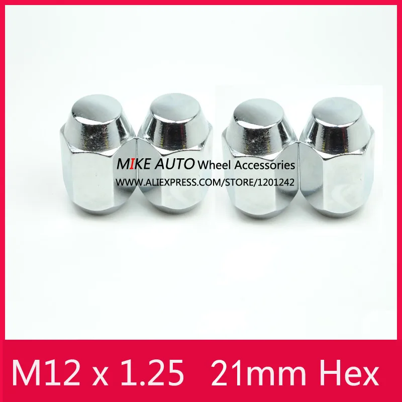 Set of 20 x M12 x 1.25 21mm Hex Alloy Wheel Nuts Silver 