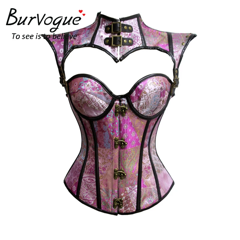 steampunk corset red