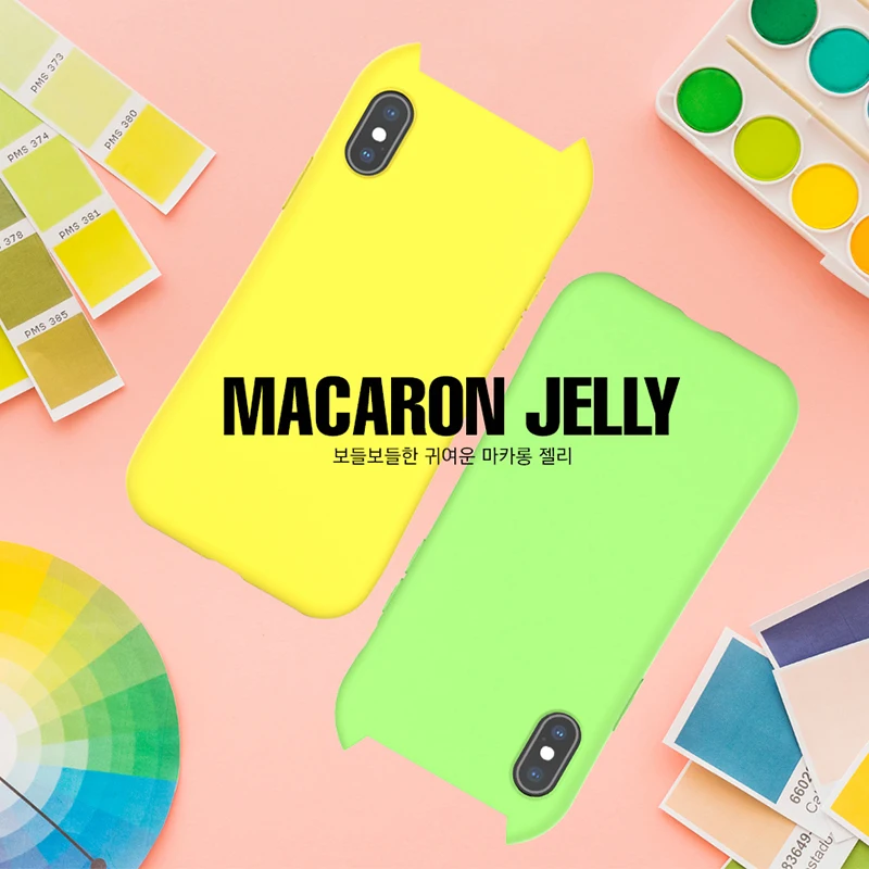 Molan Cano Macaron Cat Deil Ears чехол для телефона iPhone 6 6S 7 8 Plus X TPU силиконовая Мягкая