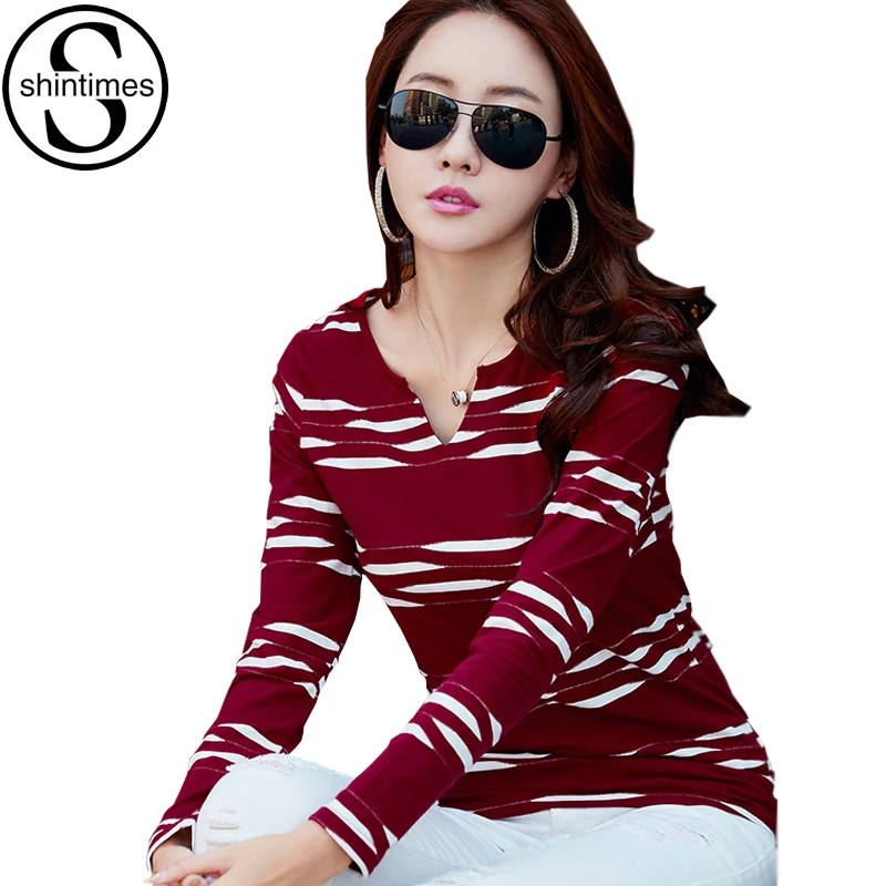 Camiseta Mujer manga larga Camiseta Mujer 2018 Camisetas Mujer rayas mujeres Tops Casual Camisetas talla grande azul camiseta Mujer Camiseta Mujer manga larga Camiseta Mujer 2018 Camisetas Mujer rayas mujeres Tops Casual Camisetas talla grande azul camiseta Mujer