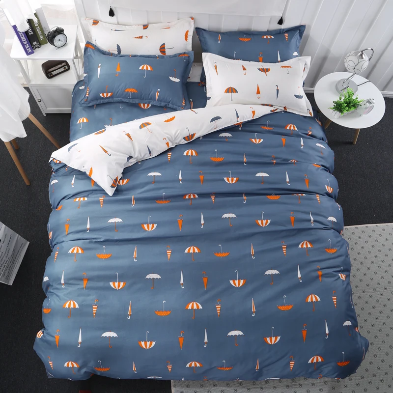 

Home Textile Summer Autumn gray color umbrella Series Bed Linens 4pcs Bedding Sets Bed Set Duvet Cover Bed Sheet Mans Cover Set