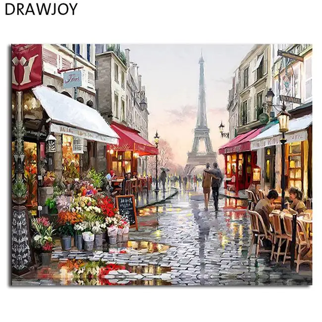 DRAWJOY Drop Shipping Framed Pictures DIY Oil Painting By Numbers Home Decor On Canvas Wall Art For Living Room 40*50cm - Цвет: as picture