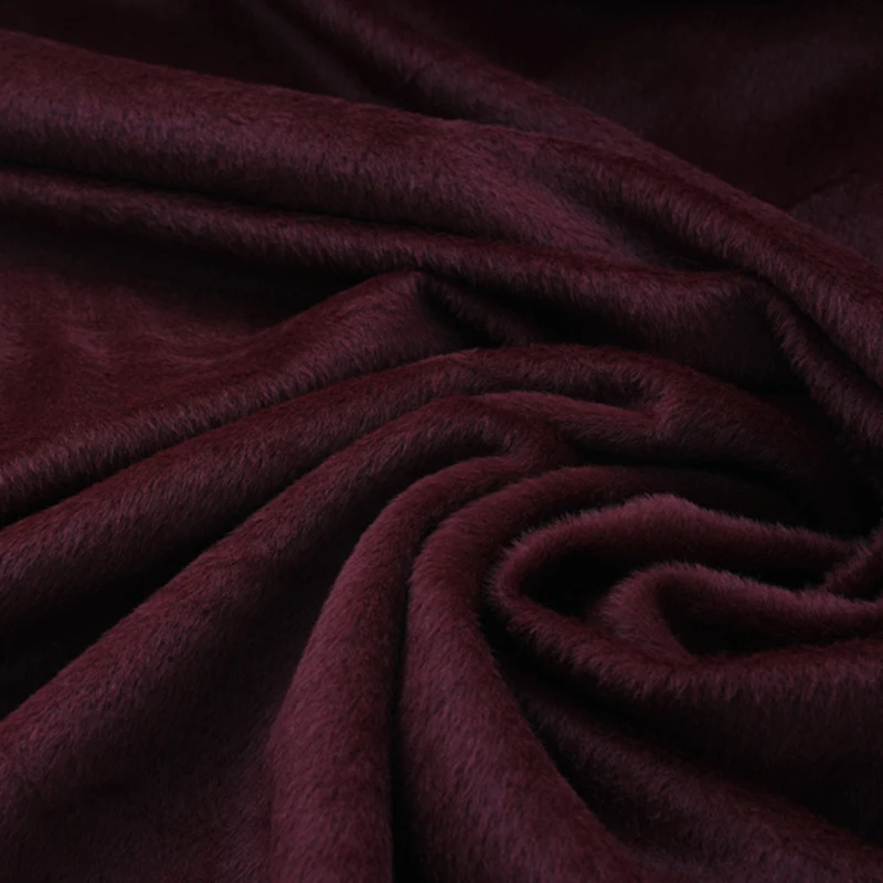 

150CM Wide 600G/M Thick Purple Red Wool Lambsdown Fabric for Autumn and Winter Overcoat Jacket H239