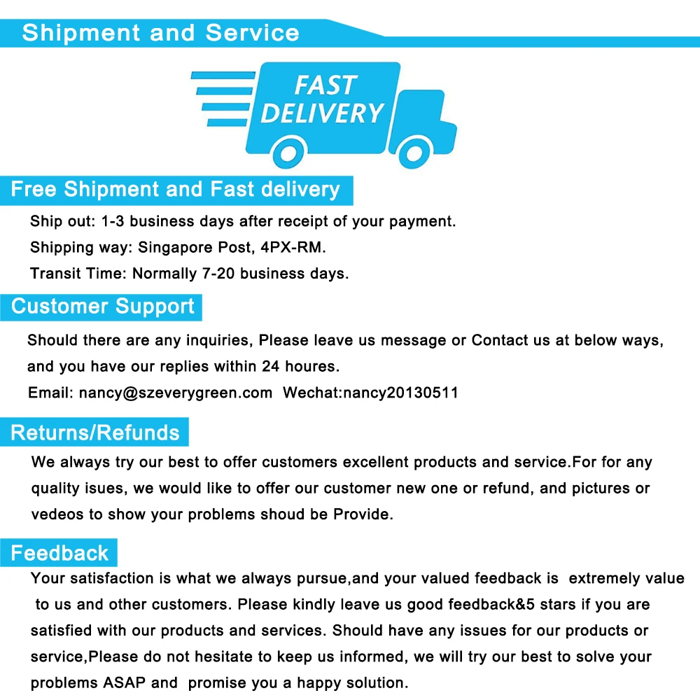 5. Shipment and Service