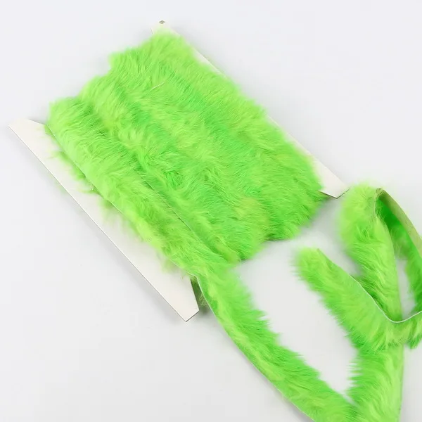 1 ярдов/партия 1 см Красивая кроличья шерсть кружевная лента украшение ручной работы швейная тканевая лента для волос обувь DIY Аксессуары акция - Цвет: Green