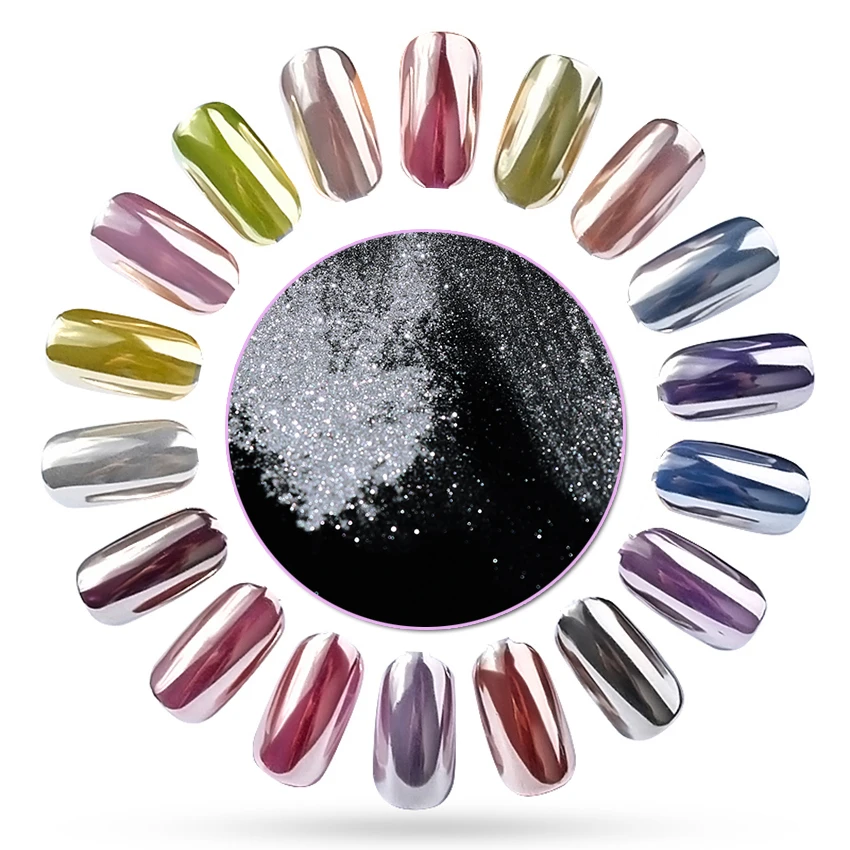 

BORN QUEEN Mirror Mirror Silver Nail Powder Super Shining Glitters Manicure Nail Art Chrome Pigment Dust Decoration