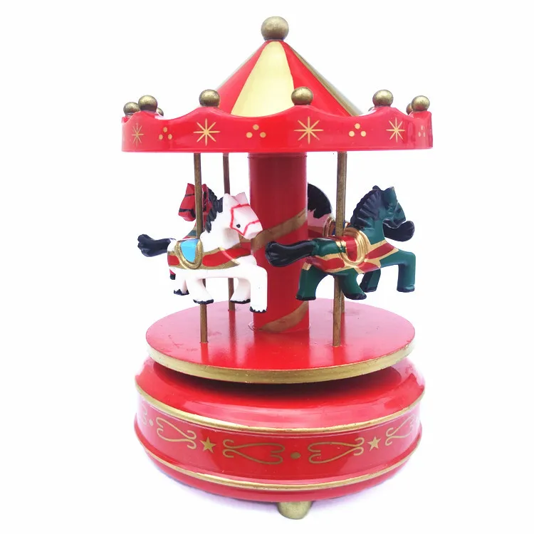 [Funny] взрослая Коллекция Ретро заводная игрушка металлическая жестяная музыкальная карусель механическая игрушка заводные игрушечные фигурки модель детский подарок - Цвет: 1
