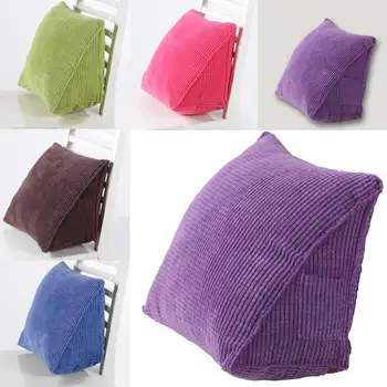 

Solid Color Corduroy Ribbed Wedge Cushion Triangle Pillow Home Bed Sofa Decor