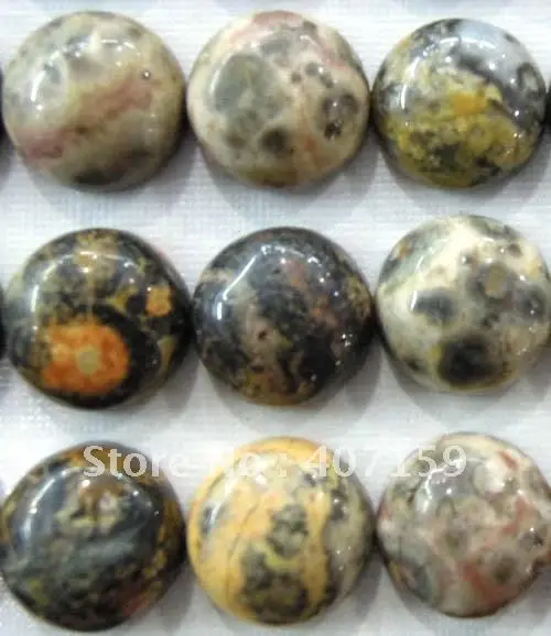 

8mm Leopard jasper Round Gemstone CAB Cabochon Jewelry Beads for Rings Pendant Bracelet Earrings Wholesale Free Shipping