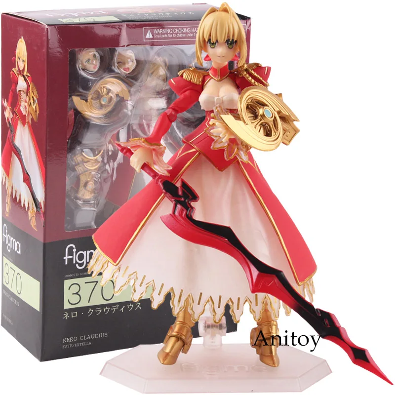 Fate/EXTELLA Nero Claudius Red Saber Doll Figma 370 PVC Action Figure Fate Extella Collectible Model Toy - Цвет: with box