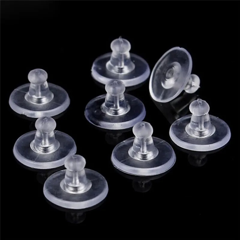 

50PCS Soft Nut Silicone Heavy Duty Rubber Earring Backs Sleeves Holders Stoppers