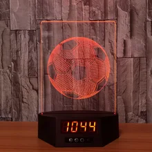 Футбол акриловый 3D Календарь Ночник светодиодный 7 цветов Пульт дистанционного управления Сенсорный Выключатель настольная лампа атмосферная лампа креативный подарок
