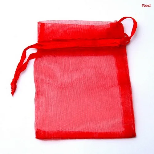 10 шт./лот 7x9 см/9x12 см/10x15 см/13x18 см/15x20 см/17x23 см/20x30 см сумки из органзы для упаковки ювелирных изделий сумки для свадебной вечеринки - Цвет: Red