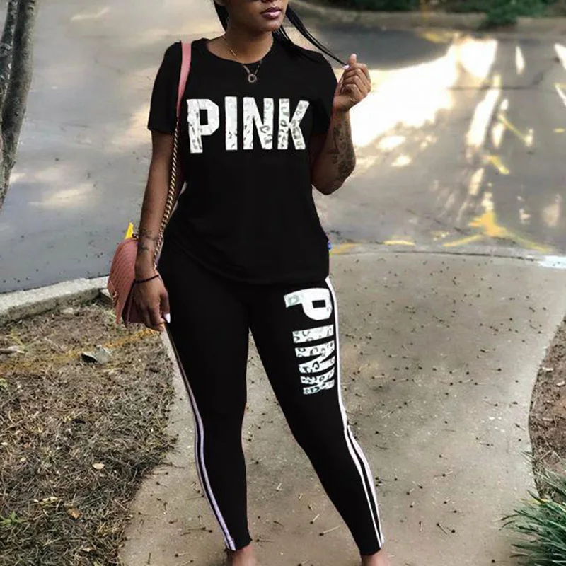 

Women Tracksuits Striped Letter Sports Lounge Wear Ladies Jogger Sports Suit GDD99