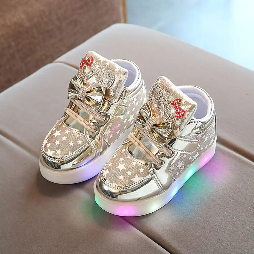 Niño Bebé Zapatillas Estrella de luz luminosa Niño Colorido Zapatos Antideslizante Zapatos