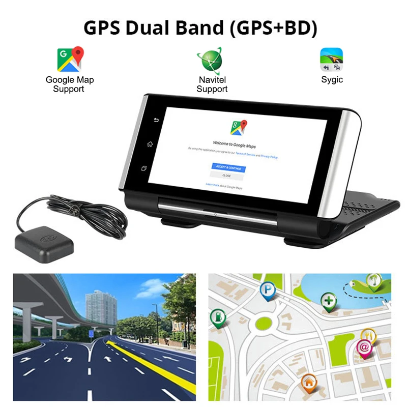Bluavido 7 дюймов 4 г Автомобильный dvr камера gps FHD 1080 P Android Dash Cam навигация ADAS
