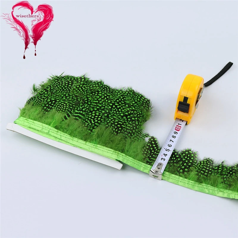 7 apple green guinea fowl feather trims 5